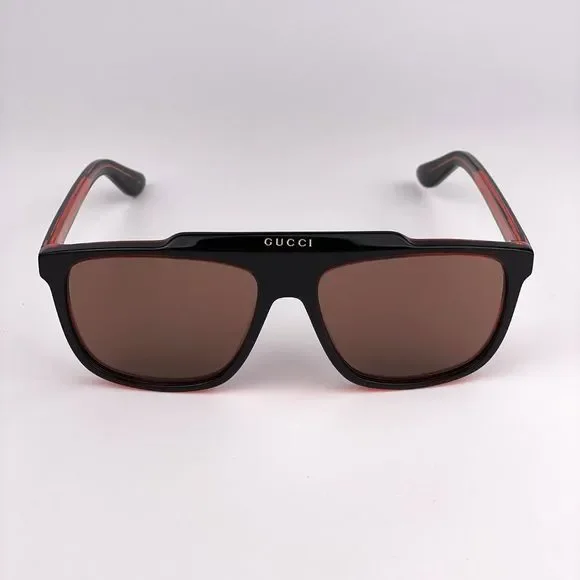 GUCCI GG1039S 003 Sunglasses Aviator Black Red Brown Men display picture 2